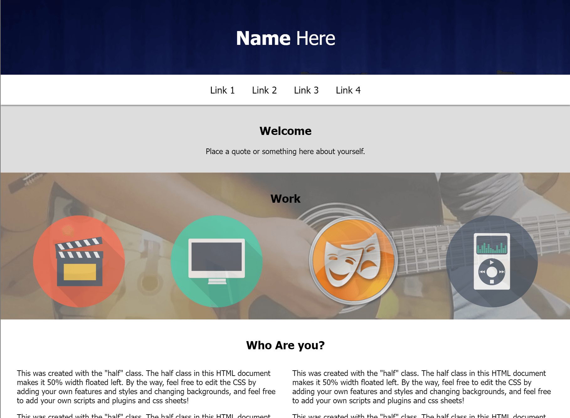 Creative Portfolio (Example, HTML/CSS/jQuery)